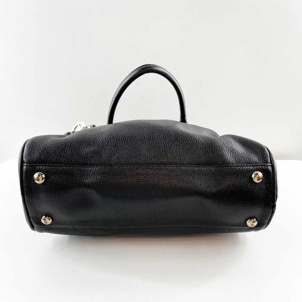 Michael Kors Knox Tassel Satchel Leather Purse Bag Black - Picture 4 of 7
